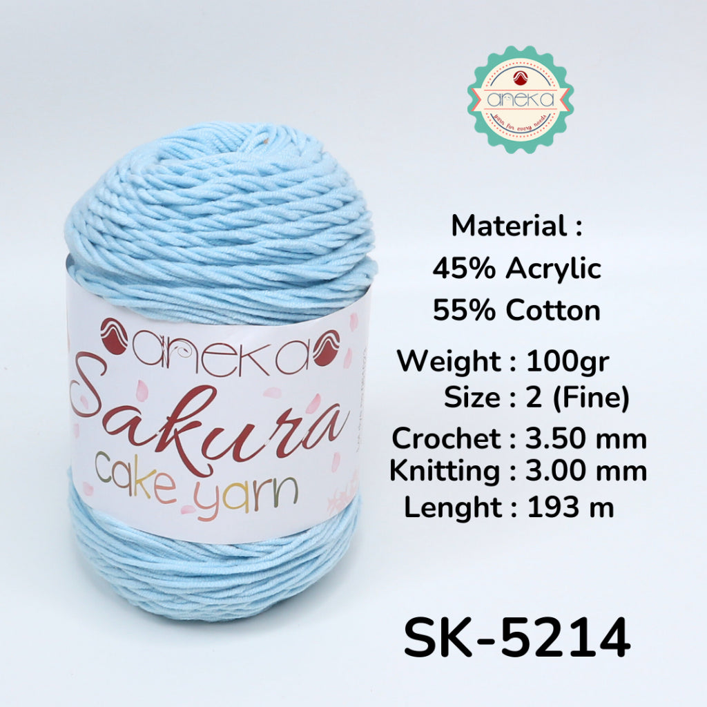 KATALOG - Benang Rajut Sakura Cake Polos Katun Akrilik / Crochet Knitting Cotton Acrylic Yarn