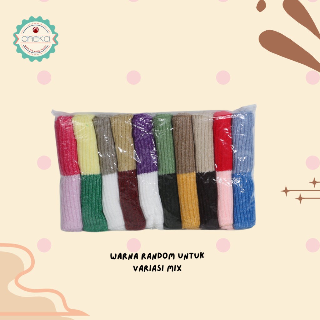 KATALOG - Ciput Rajut Polos Dua Warna / Bandana Rajut Mix Color / Inner Kerudung Premium Knit Two Tone ALISA - 2