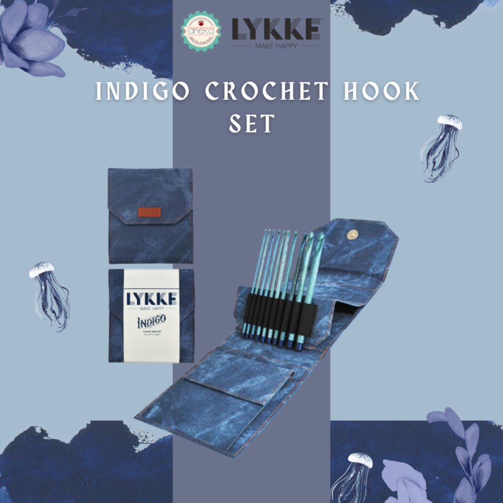 Lykke - Indigo Crochet Hook Set / Alat Rajut Jarum Hakpen Knitting