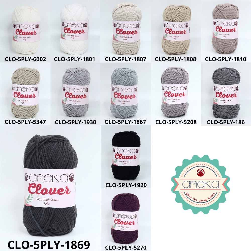 KATALOG - Benang Rajut Clover Katun Susu 5 PLY / 100% Milk Fiber Crochet Knitting Yarn Part 1