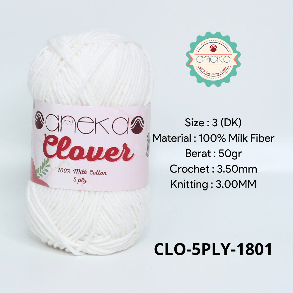 KATALOG - Benang Rajut Clover Katun Susu 5 PLY / 100% Milk Fiber Crochet Knitting Yarn Part 1