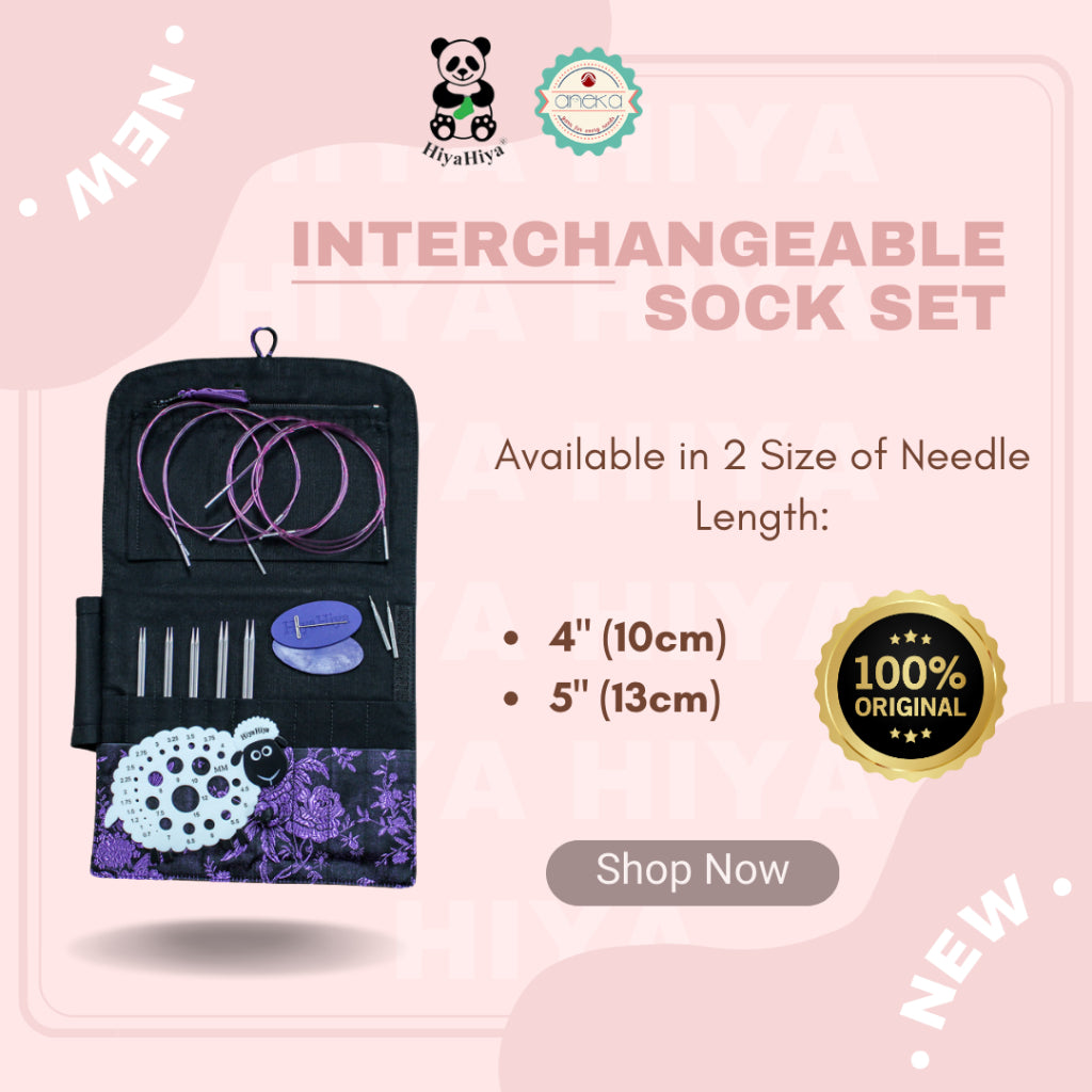 HIYAHIYA - Alat Rajut Jarum Interchangeable Sock SET / Kaos Kaki