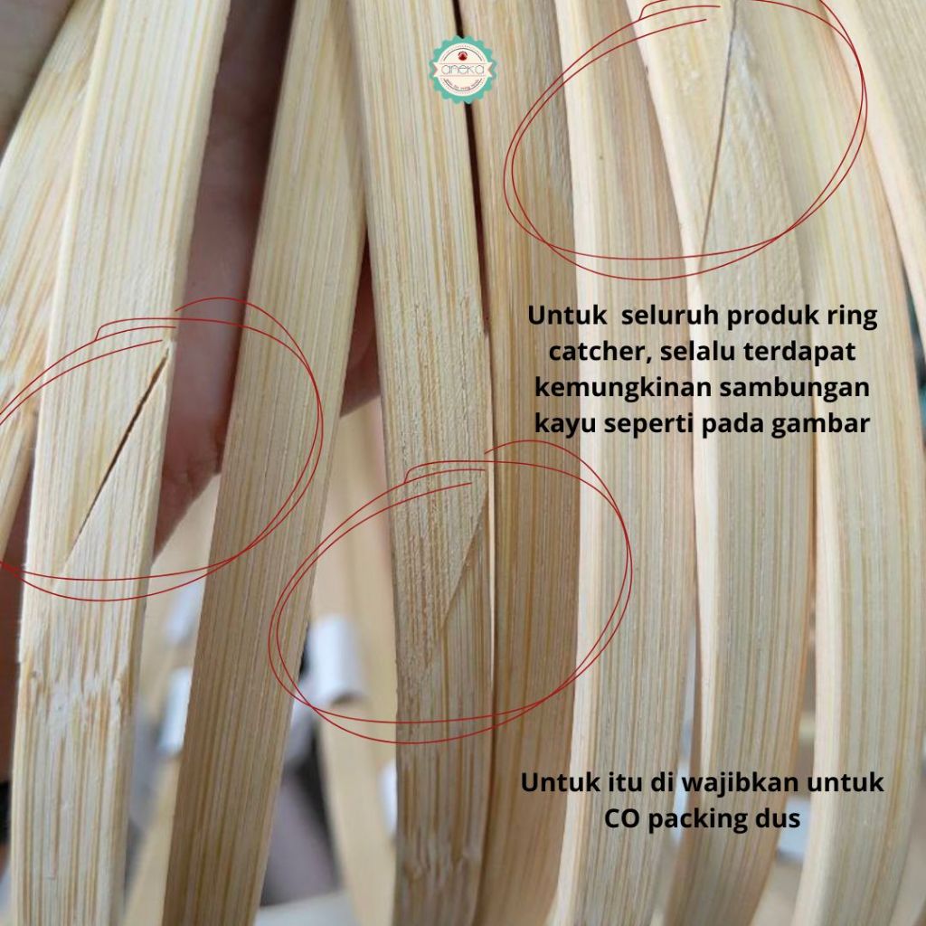 ANEKA - Ring Kayu Motif Bulat | Macrame | Ring Dreamcatchers | Wooden Ring / Ring Catcher