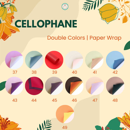 AnekaBenang - [ PACK ] Kertas Cellophane Buket Bunga [ Double Colors ] Flower Wrapping Paper Celophane