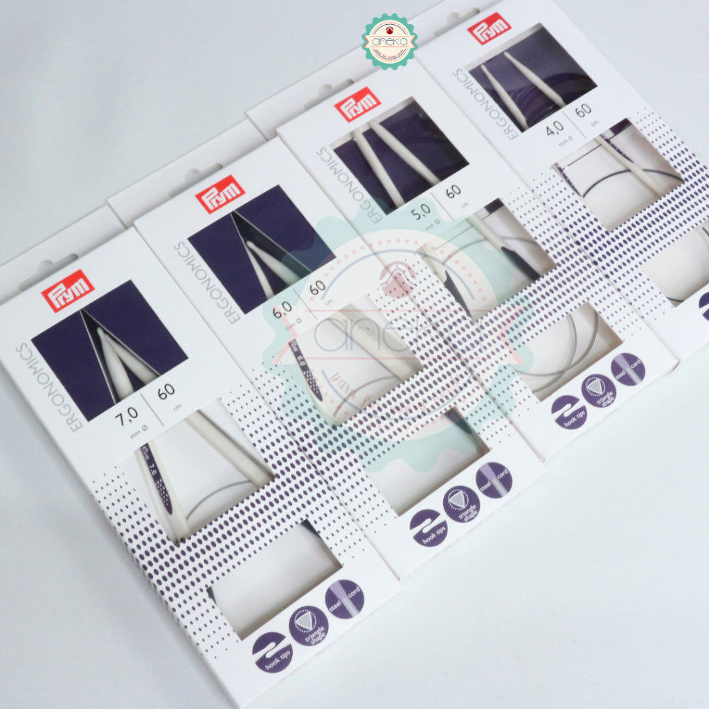 PRYM - Circular Knitting Needles Ergonomics 60cm / Jarum Rajut