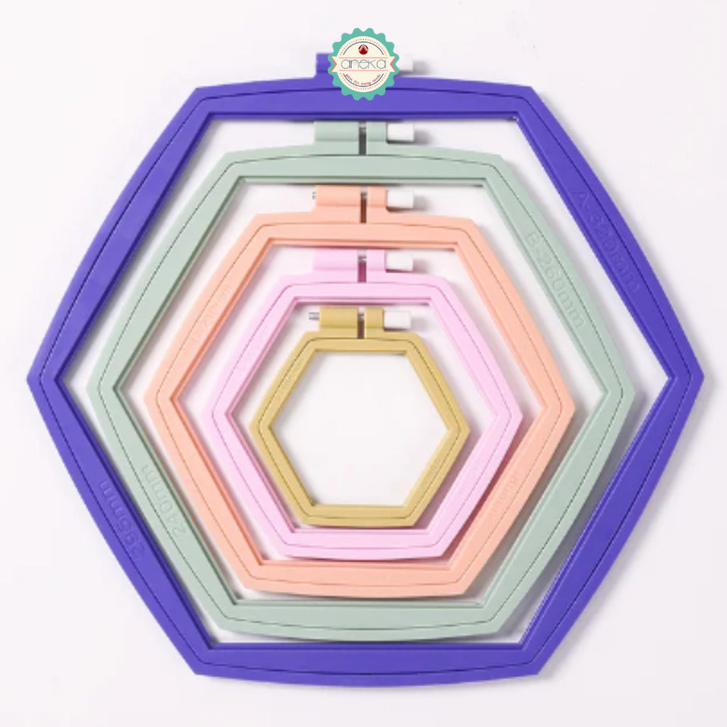 ANEKA - Pemidangan Plastik Hexagonal / DIY Embroidery Hoop Tools / Sewing