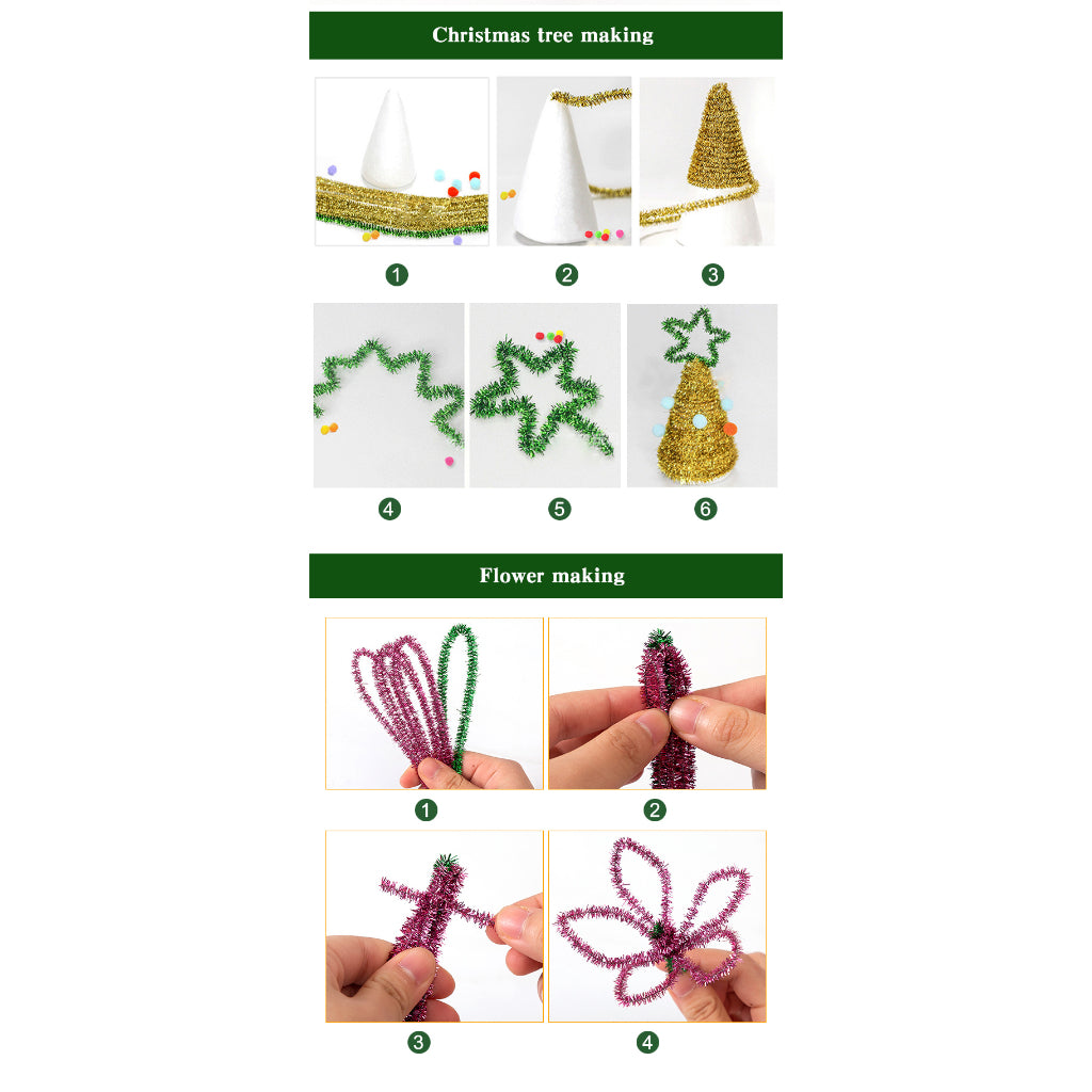 AnekaBenang - Merci Feather Wire / Metallic Glitter Chenille Stalk / Pipe Cleaner DIY Bouquet