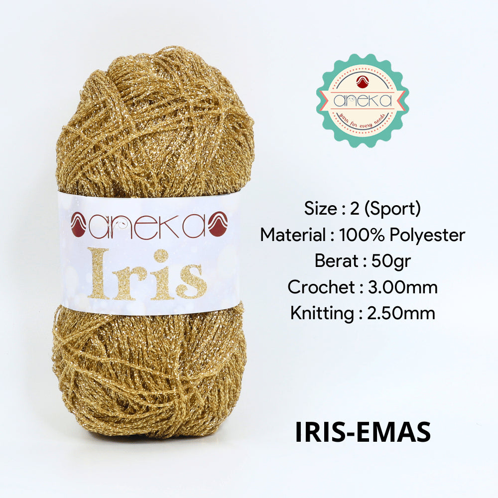 KATALOG - Benang Rajut Iris Glitter Yarn Silver / Gold