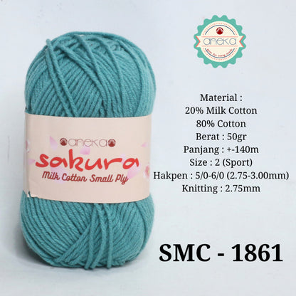 KATALOG - Benang Rajut Katun Susu 4 Ply / Sakura SMALL PLY Milk Cotton Yarn