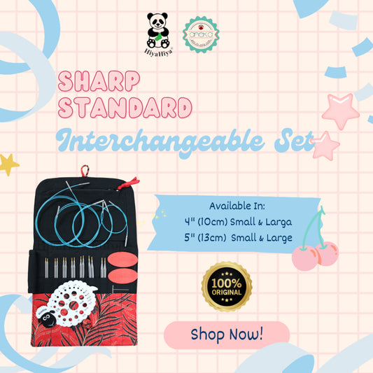 HIYAHIYA - Alat Rajut Knitting Sharp Standard Interchangeable SET