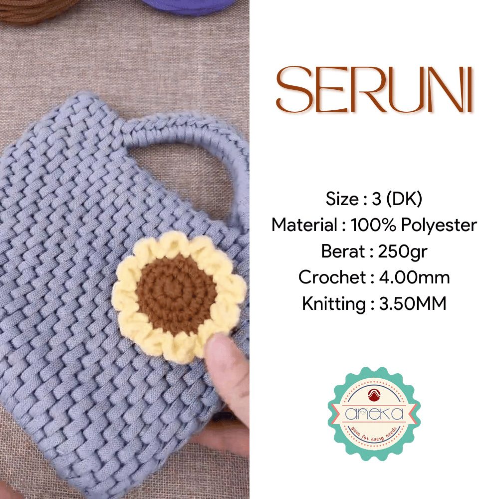 KATALOG - Benang Rajut Seruni / Pipih / Polyester Flat / Tape / Spaghetti Crochet Knitting Yarn