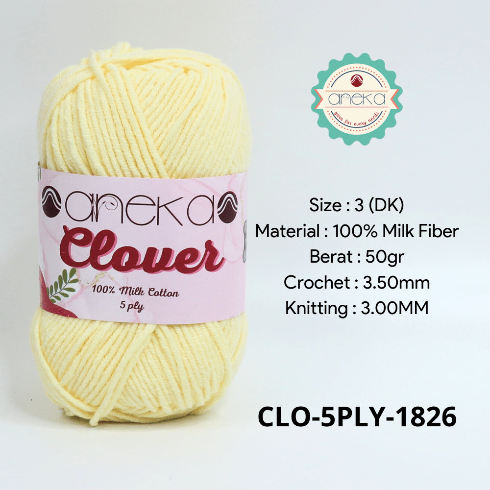 KATALOG - Benang Rajut Clover Katun Susu 5 PLY / 100% Milk Fiber Crochet Knitting Yarn Part 1