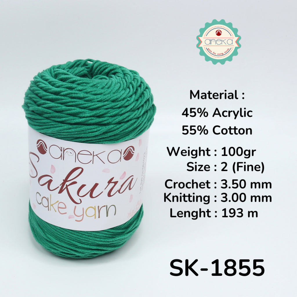 KATALOG - Benang Rajut Sakura Cake Polos Katun Akrilik / Crochet Knitting Cotton Acrylic Yarn