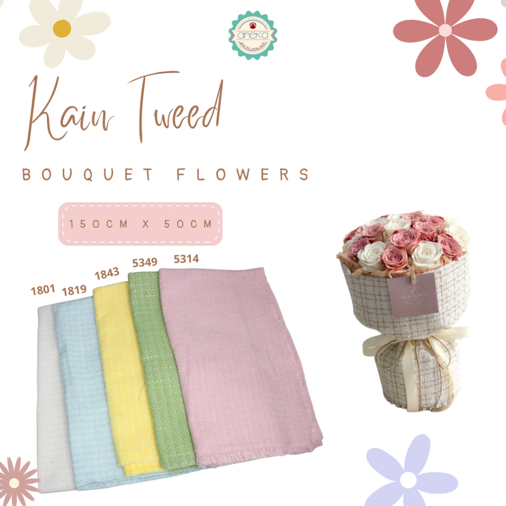 ANEKA - CELLOPHANE KOREAN TWEED / KAIN TENUN WRAPPING PLAIN / KAIN TWEED AKRILIK IMPORT / KAIN BUNGA