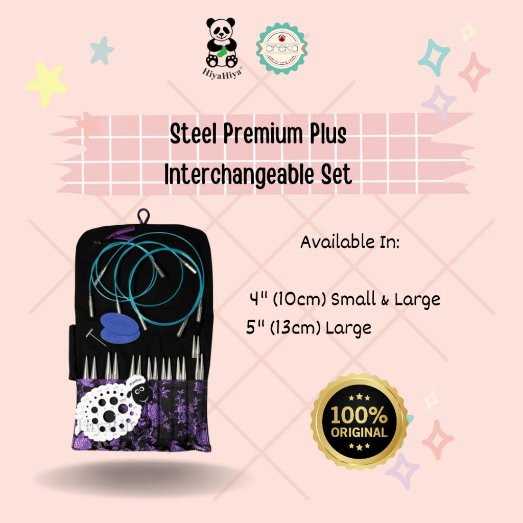 HiyaHiya - Alat Rajut Knitting Steel Premium Plus Interchangeable Set