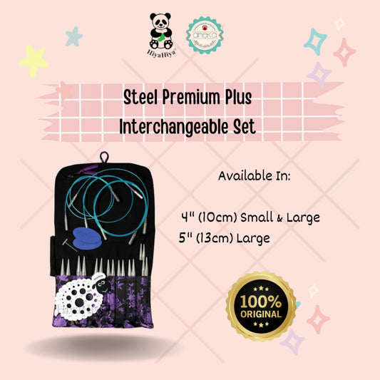 HIYAHIYA - Alat Rajut Knitting Steel Premium Plus Interchangeable Set