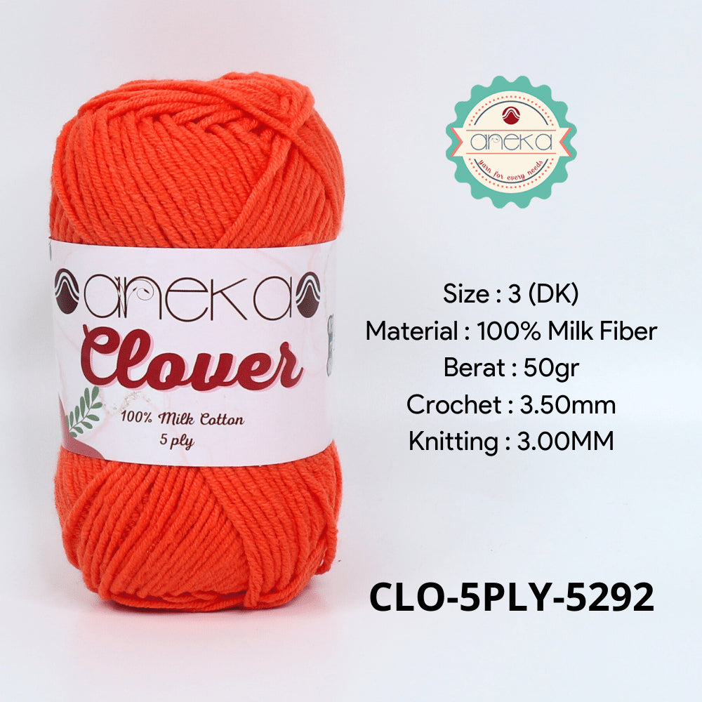 KATALOG - Benang Rajut Clover Katun Susu 5 PLY / 100% Milk Fiber Crochet Knitting Yarn Part 1