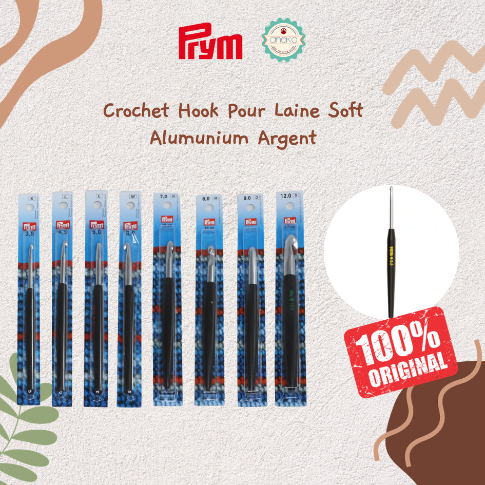 Prym - Soft-Grip Wool Crochet Hook / Alat Rajut Jarum Hakpen