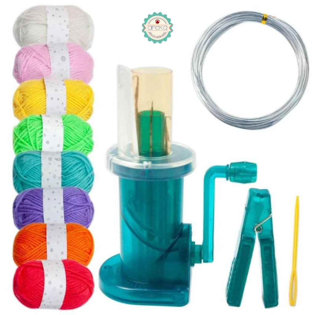 ANEKA - Hand Woven Tool Tricotin icord / I-Cord Knitting Machine Embellish Hand Knit Loom Spo Alat Rajut Mini Manual DIY