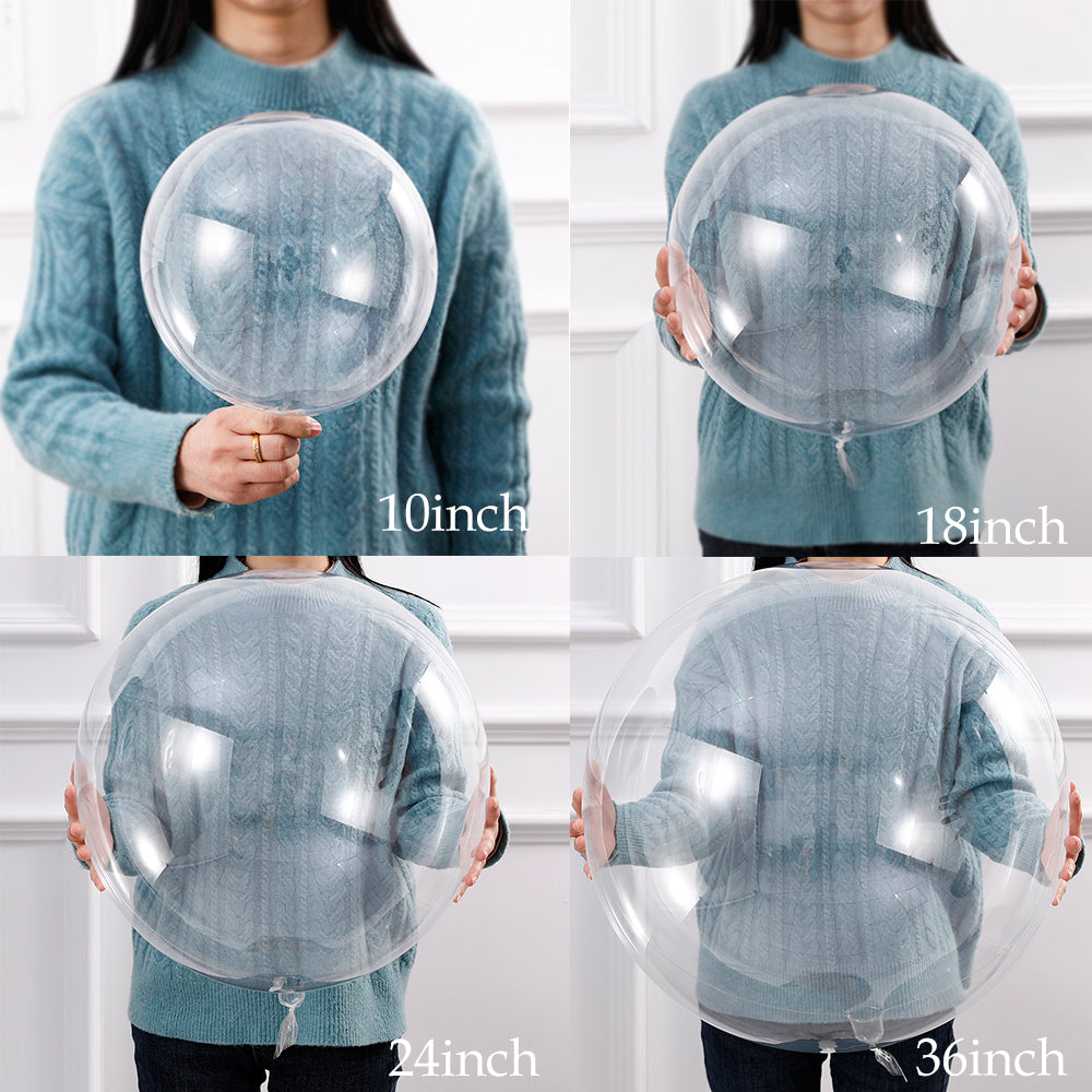 AnekaBenang - [ PACK ] Balon Bobo 8 10 12 inch Transparent / Ballon Bening Transparan / Confetti / Latex / Helium / PVC [50PCS]