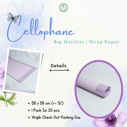 AnekaBenang - [ PACK ] Kertas Cellophane Buket Bunga [Big Matt LIst] Flower Wrapping Paper Celophane