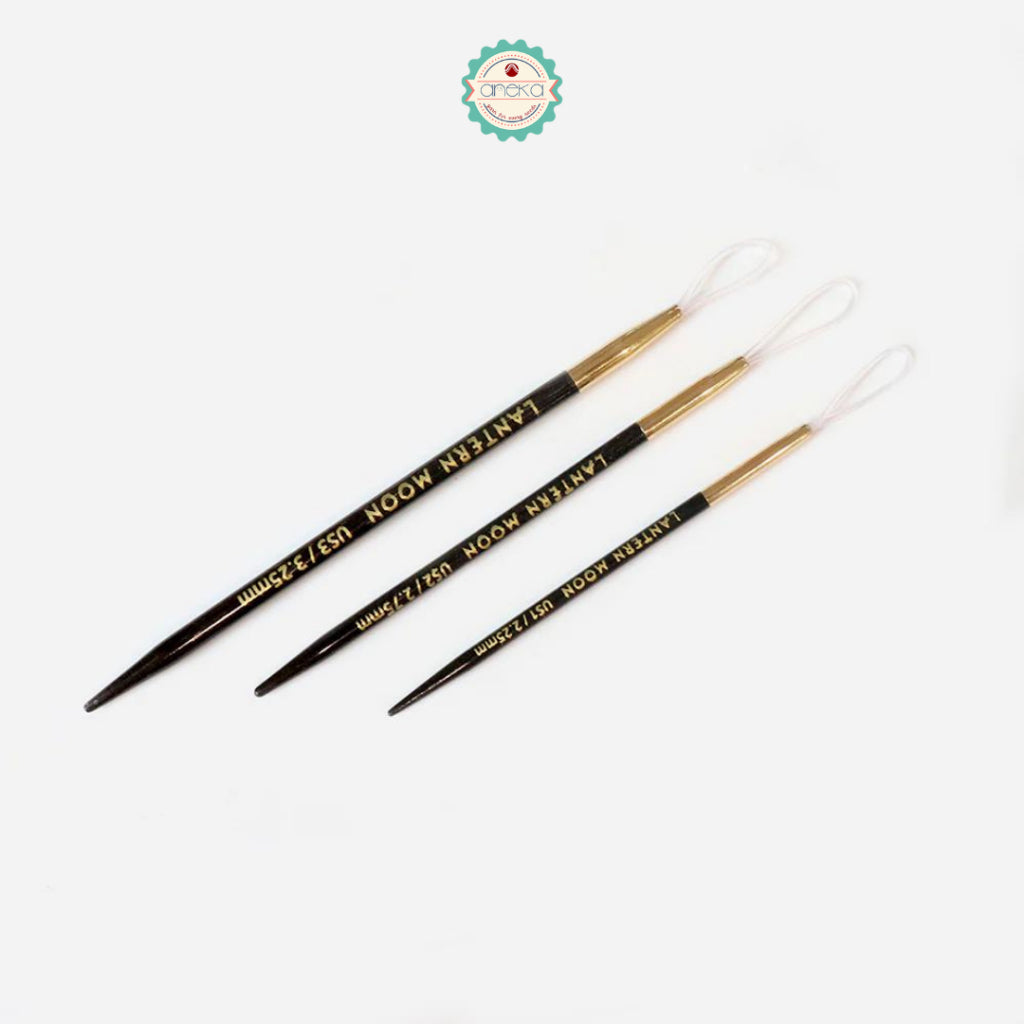 Lantern Moon - Ebony Wood Finishing Needles Set of 3 / Knitting Tools