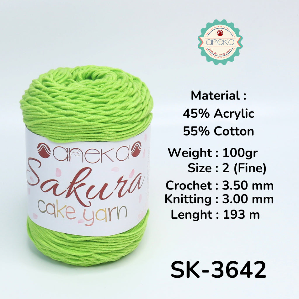 KATALOG - Benang Rajut Sakura Cake Polos Katun Akrilik / Crochet Knitting Cotton Acrylic Yarn