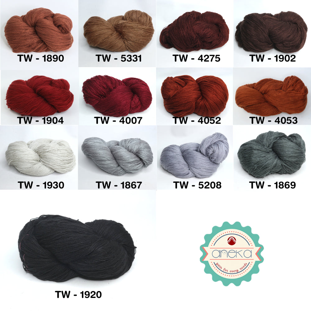 KATALOG - Benang Rajut Wool Aneka / Wol / Siet Yarn 200 gram (BENTUK HANK, TIDAK DIGULUNG) Part 2