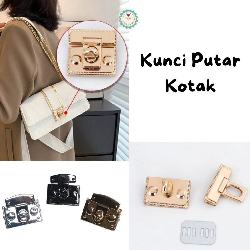 Kancing / Kunci Putar Besi Emas,Silver,Hitam - PCS