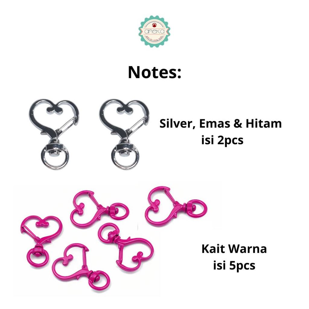 ANEKA - Kait Tas Bentuk Hati / Bintang / Hook Keychain Love Star Premium / Gantungan Kunci