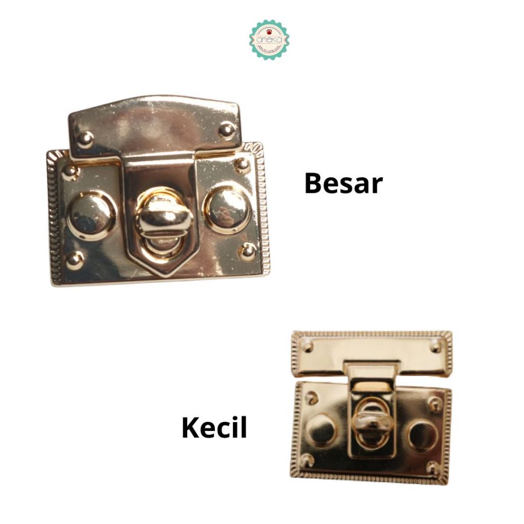 Kancing / Kunci Putar Besi Emas,Silver,Hitam - PCS