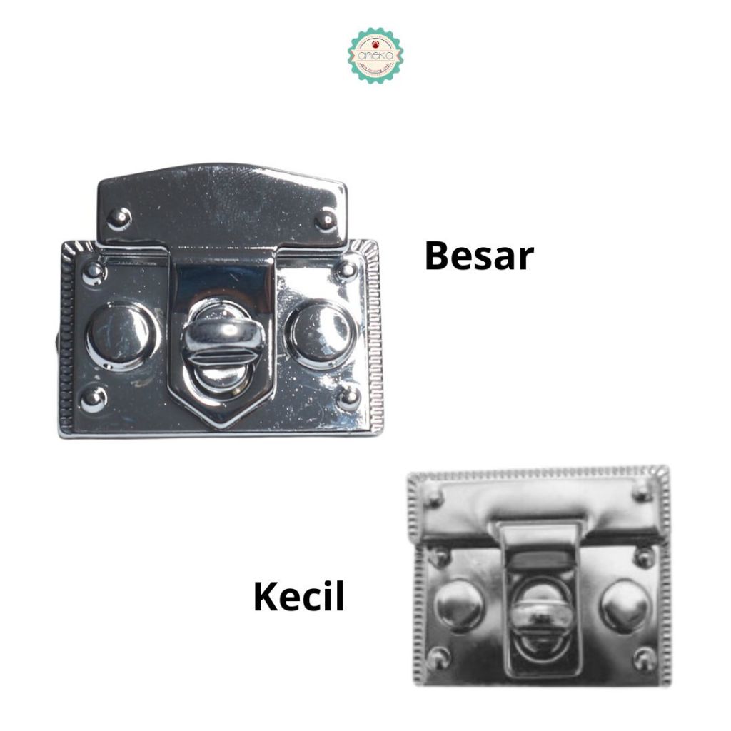 Kancing / Kunci Putar Besi Emas,Silver,Hitam - PCS
