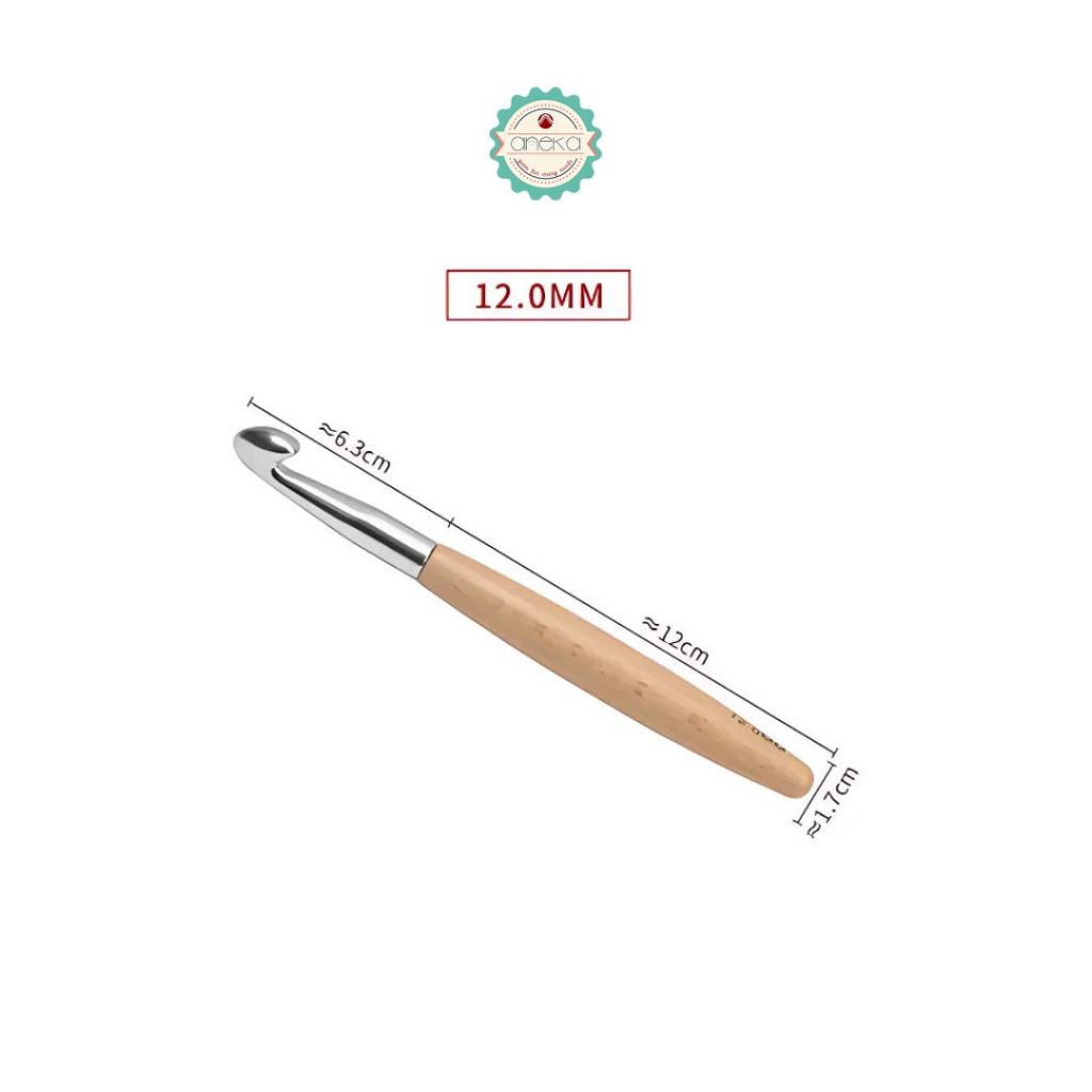 KATALOG - Hakpen Handle Kayu / Alat Rajut / Crochet Solid Wood Hook Needles