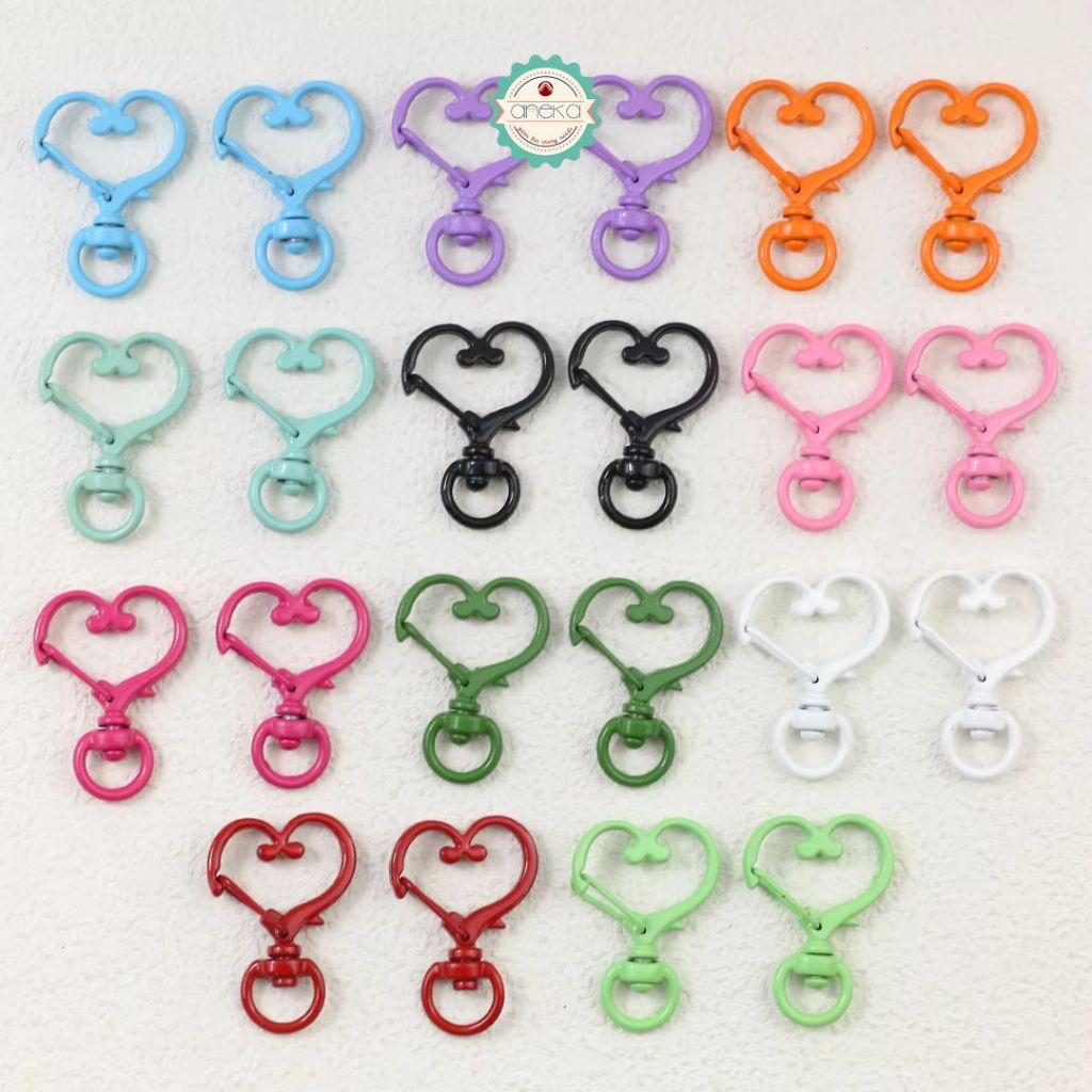 ANEKA - Kait Tas Bentuk Hati / Bintang / Hook Keychain Love Star Premium / Gantungan Kunci