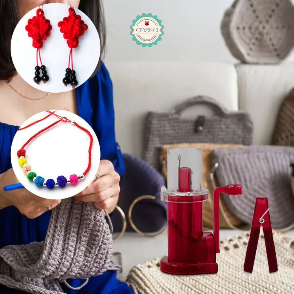 ANEKA - Hand Woven Tool Tricotin icord / I-Cord Knitting Machine Embellish Hand Knit Loom Spo Alat Rajut Mini Manual DIY