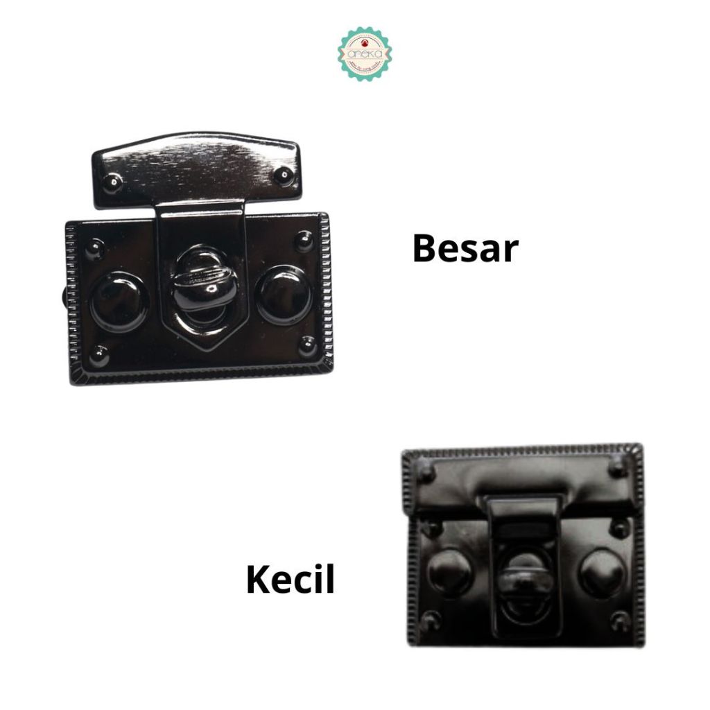 Kancing / Kunci Putar Besi Emas,Silver,Hitam - PCS