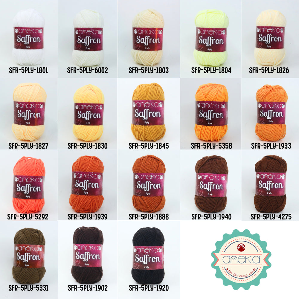 KATALOG - Benang Rajut Saffron 5 Ply / Crochet Knitting Yarn - Part 1