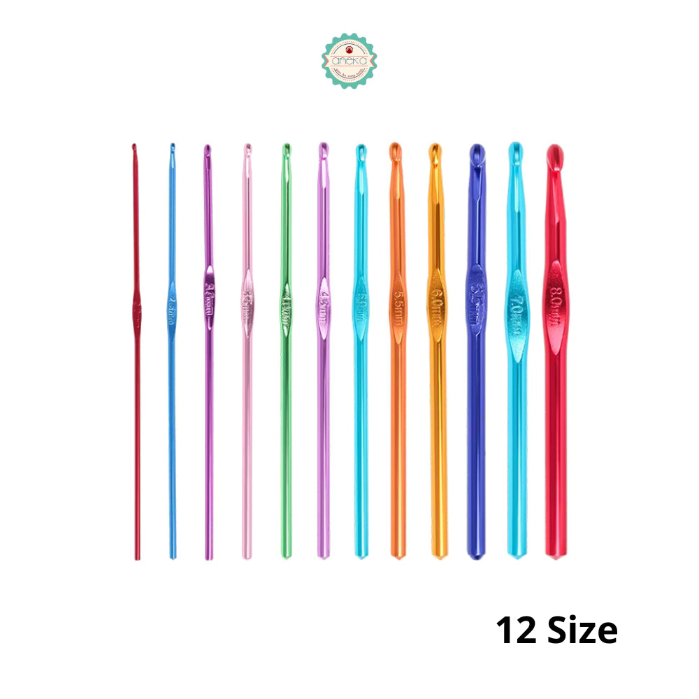ANEKA - Hakpen (Jarum Rajut) Alumunium / Multicolor Crochet Hooks - SET