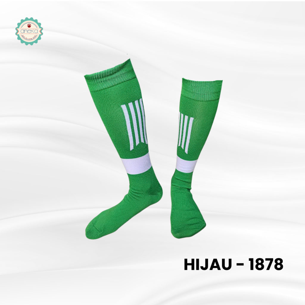 KATALOG – Kaos Kaki Bola Stripe Panjang Selutut / Tebal & Nyaman / Kaos Kaki Futsal Sport Premium Anti-Slip / Pria & Wanita Dewasa