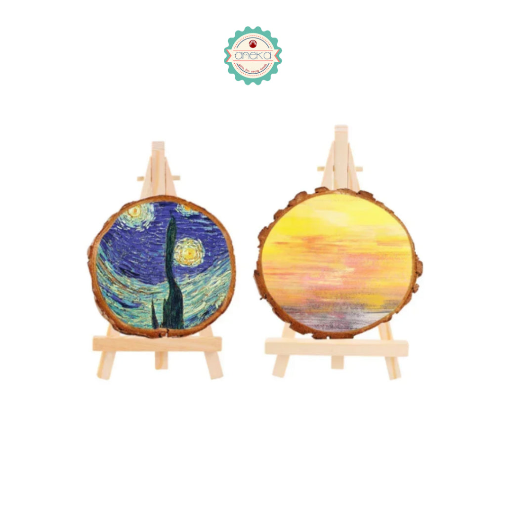 ANEKA - Dudukan Kayu Lukisan Mini / Natural Wood Mini Easel Frame Tripod Display