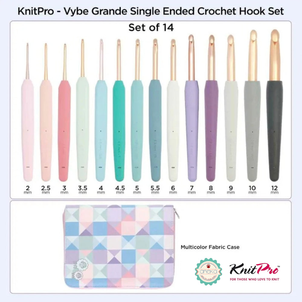 KNITPRO - Vybe Single Ended Crochet Hook Sets / Alat Rajut Hakpen