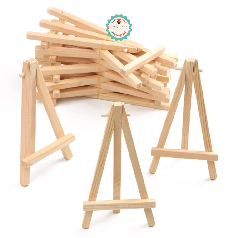 ANEKA - Dudukan Kayu Lukisan Mini / Natural Wood Mini Easel Frame Tripod Display