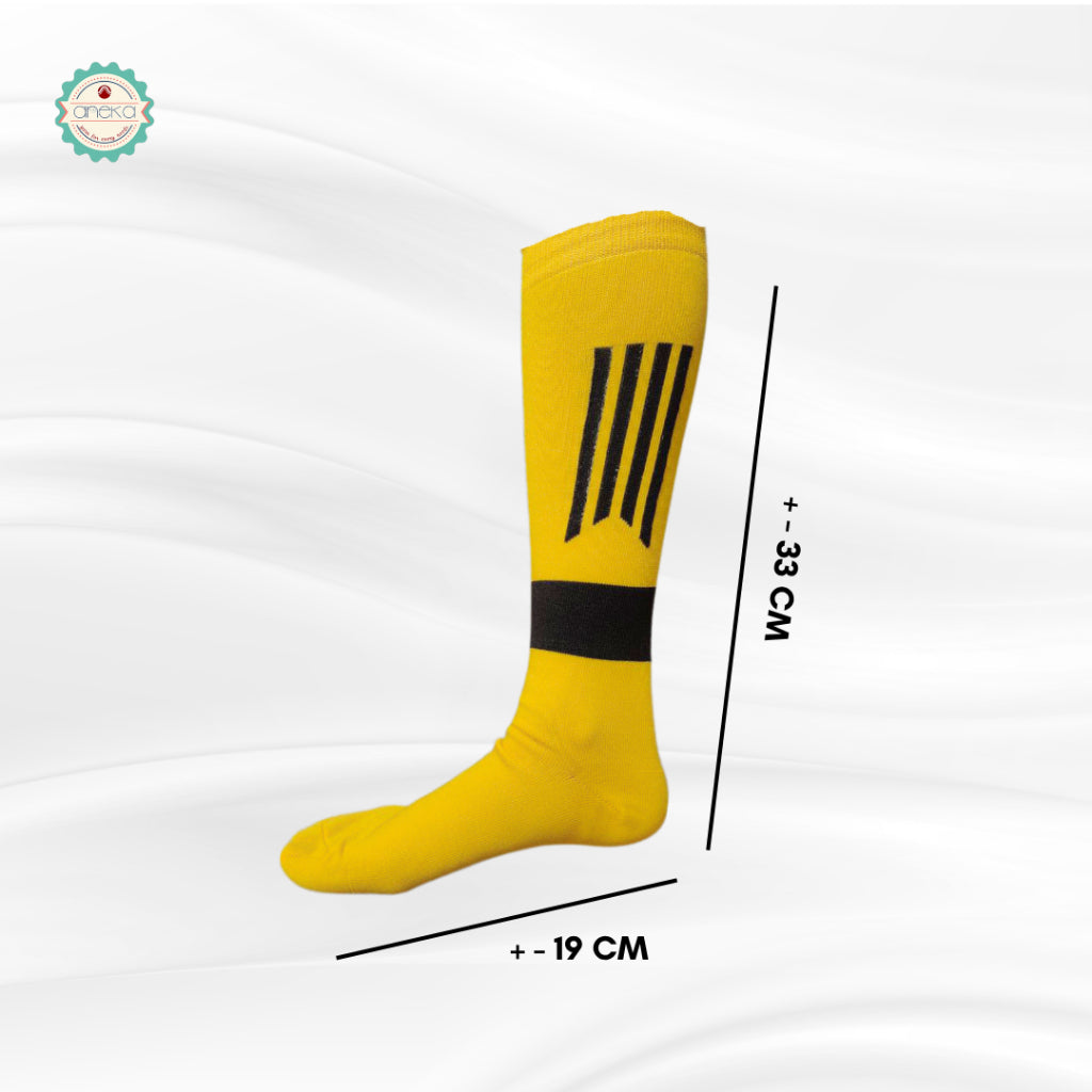 KATALOG – Kaos Kaki Bola Stripe Panjang Selutut / Tebal & Nyaman / Kaos Kaki Futsal Sport Premium Anti-Slip / Pria & Wanita Dewasa