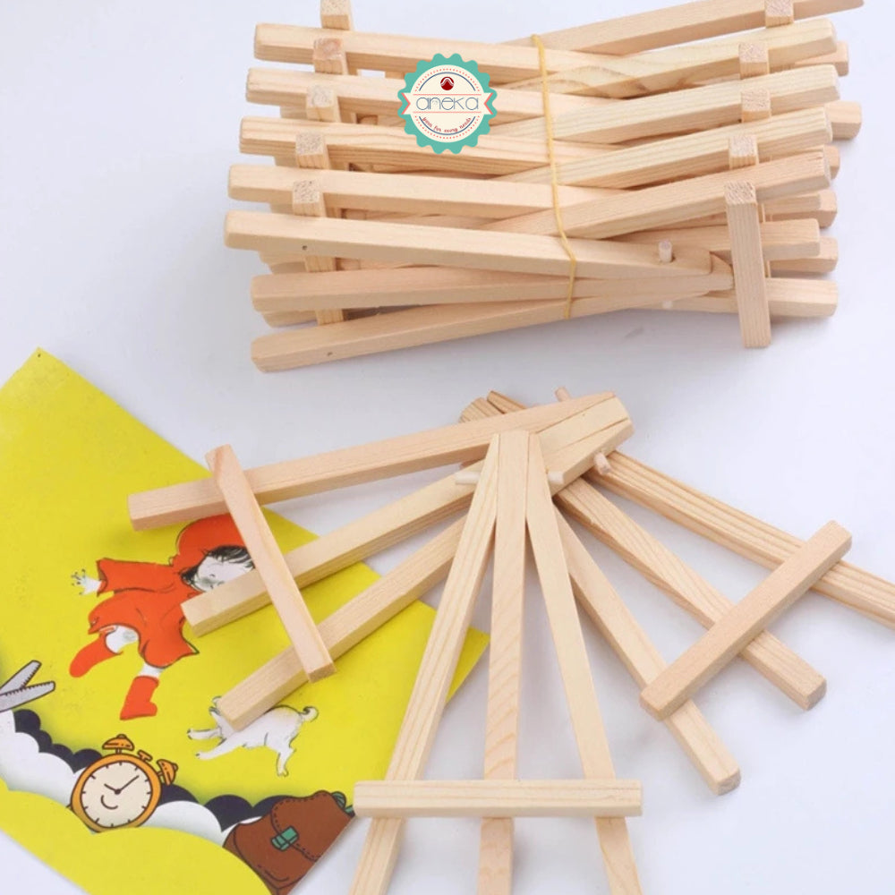 ANEKA - Dudukan Kayu Lukisan Mini / Natural Wood Mini Easel Frame Tripod Display