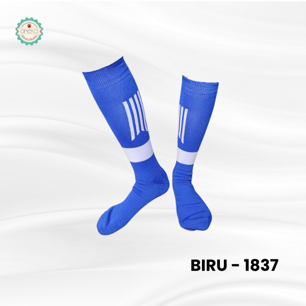 KATALOG – Kaos Kaki Bola Stripe Panjang Selutut / Tebal & Nyaman / Kaos Kaki Futsal Sport Premium Anti-Slip / Pria & Wanita Dewasa