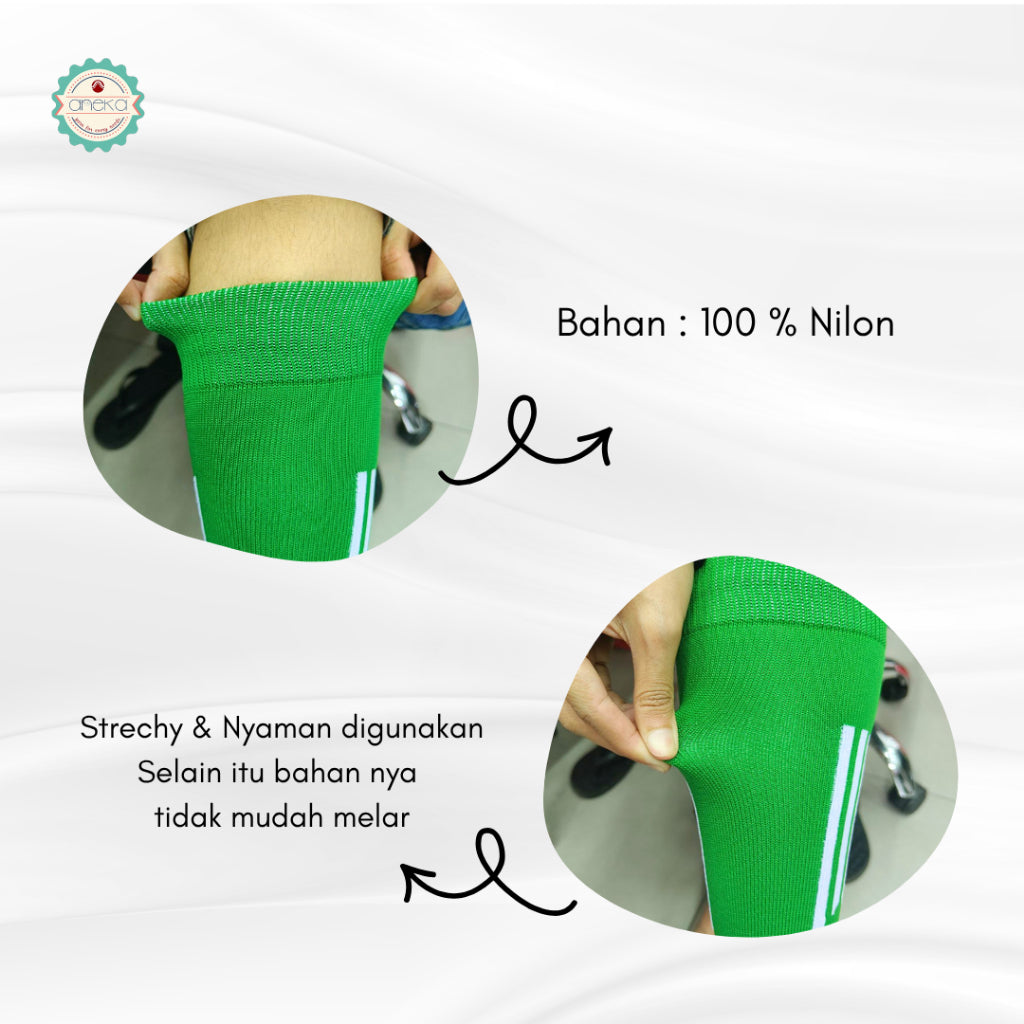 KATALOG – Kaos Kaki Bola Stripe Panjang Selutut / Tebal & Nyaman / Kaos Kaki Futsal Sport Premium Anti-Slip / Pria & Wanita Dewasa