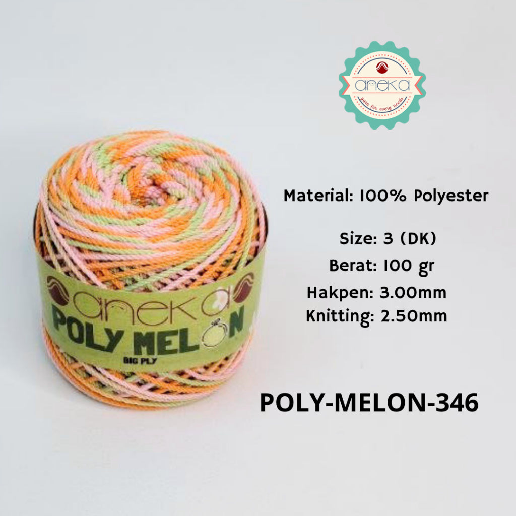 KATALOG - Benang Rajut Poly Melon Sembur / Polyester Crochet Knitting Yarn