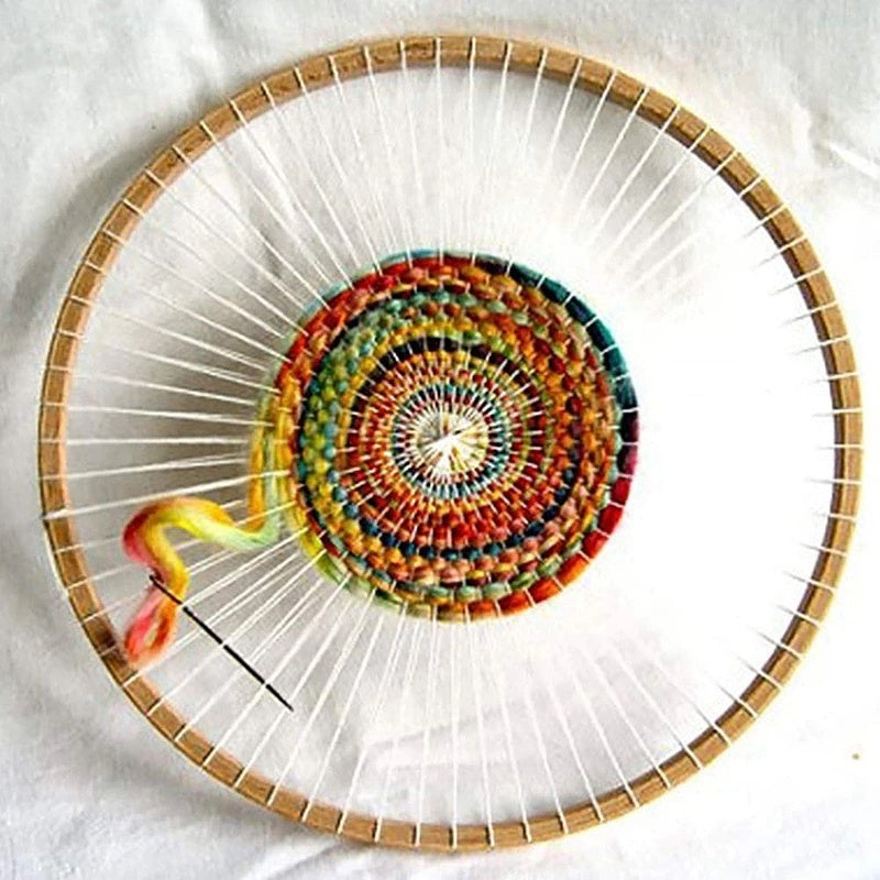 ANEKA - Alat Tenun Rajut Handmade Bahan Kayu Bentuk Bulat Untuk Hiasan Dinding
