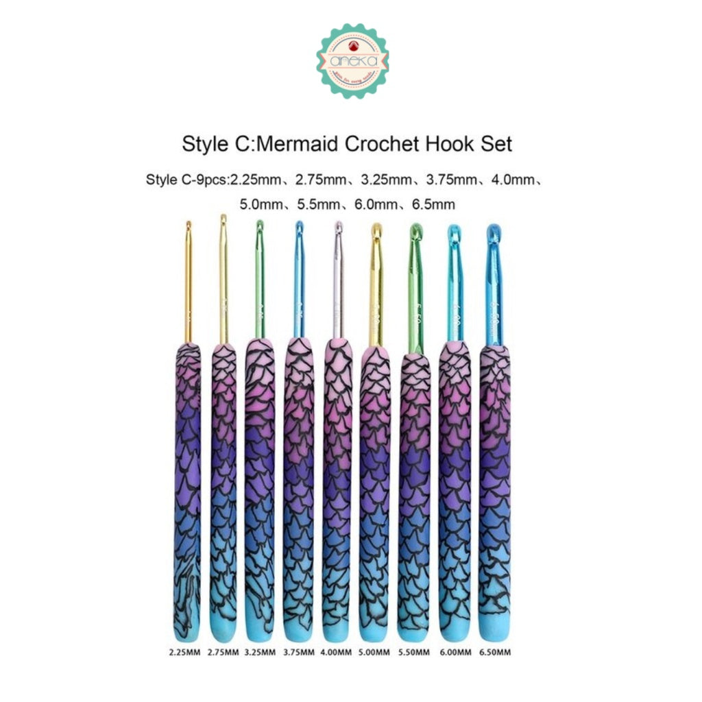 ANEKA - Jarum Rajut / Hakpen / Karet Multicolor / Crochet Hook Mermaid