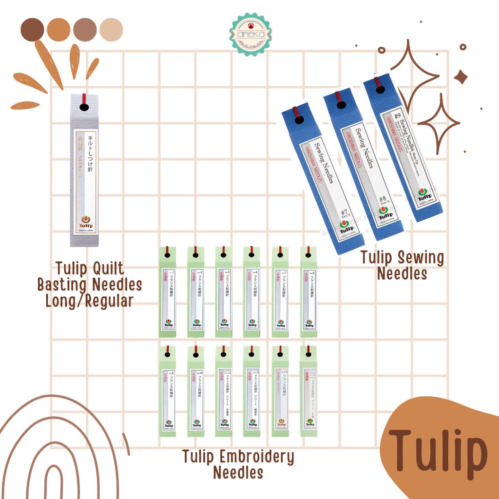 Tulip Jarum Needles for Quilting, Sashiko, Embroidery, Tapestry, Sewing, Piecing, Chenille, & Applique